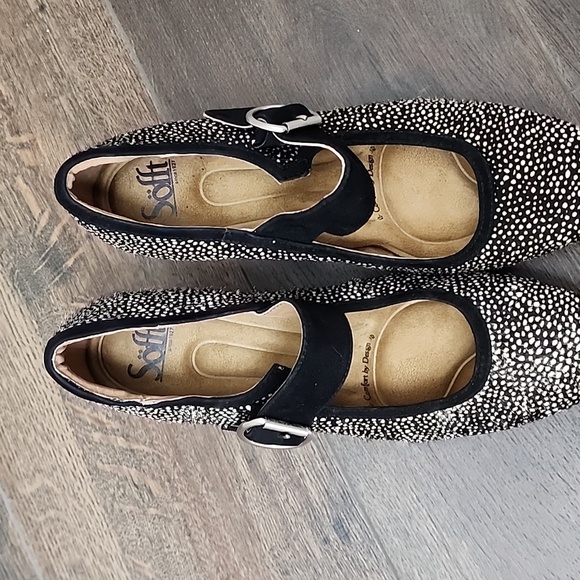 Sofft Animal print cow hide and leather Heeled Mary Janes sz 8.5 - Picture 1 of 7